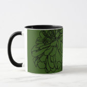 Mug Moderne minimaliste fleurs blanches noires (Gauche)