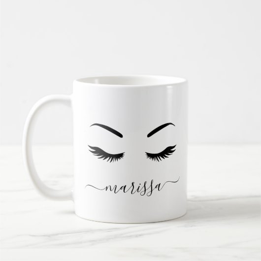 Mug Moderne minimaliste Lashes Personnalisés (Gauche)