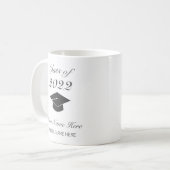 Mug Moderne minimaliste noir blanc Graduation (Devant gauche)