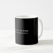 Mug Moderne minimaliste Plain Élégant noir & blanc (Devant droit)