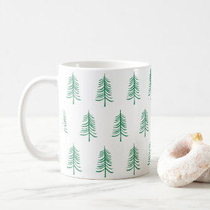 Mug Moderne minimaliste vert Motif d'arbre de Noël