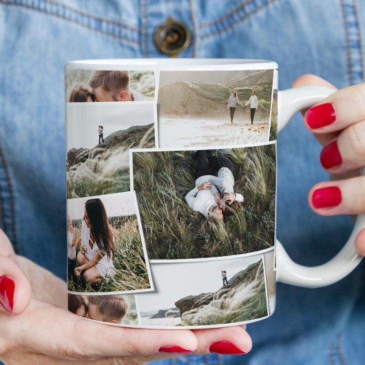 Mug Moderne minime 5 photo élégant cadeau familial uni