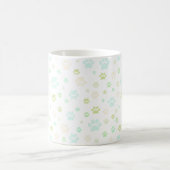 Mug Moderne Mint & Empreinte de Patte Grise (Centre)
