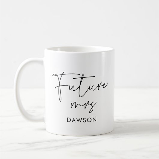 Mug Moderne Mme Future minimaliste personnalisée (Gauche)