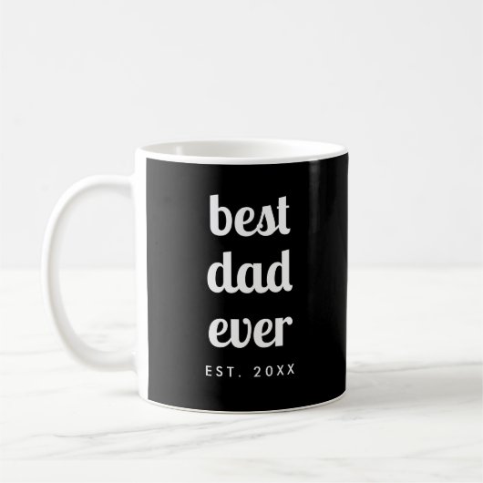 Mug Moderne modèle simple Meilleur papa jamais Script (Gauche)