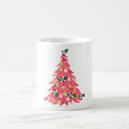 Mug moderne moderne couleur vive festif arbre de noël (Centre)
