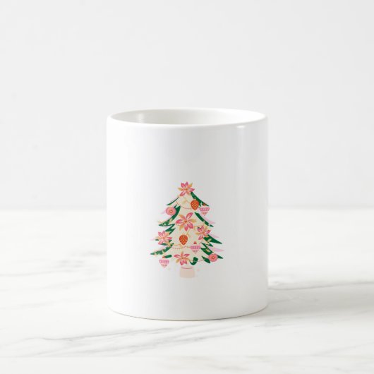 Mug moderne moderne couleur vive festif arbre de noël (Centre)