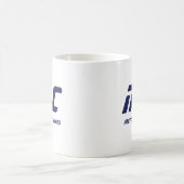 Mug Moderne Monogramme Bleu Nom Gras Simple pour Lui (Centre)