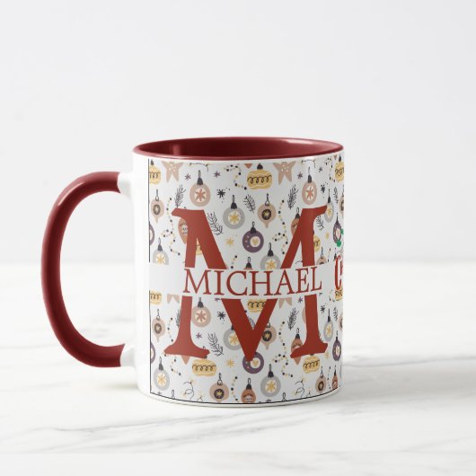 Mug Moderne monogramme de Noël vacances plaid de Buffa (Gauche)