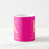 Mug Moderne Monogramme Demoiselle d'Honneur Rose Fushi (Centre)