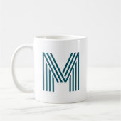 Mug Moderne monogramme initiale Lettre Élégante Vert s (Gauche)