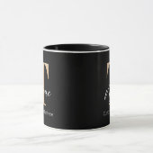 Mug Moderne Monogramme Initiale T & Nom Personnalisé (Centre)