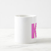 Mug Moderne Monogramme Personnalisé Rose Rouge Ombre (Centre)
