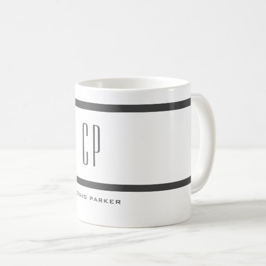 Mug Moderne Monogramme Professionnel Plain Simple Mini (Devant droit)