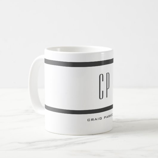 Mug Moderne Monogramme Professionnel Plain Simple Mini (Devant gauche)