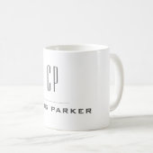Mug Moderne Monogramme Professionnel Plain Simple Mini (Devant droit)