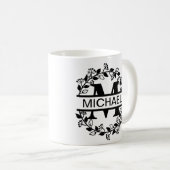 Mug Moderne Monogramme surdimensionné Initiale & Nom (Devant droit)