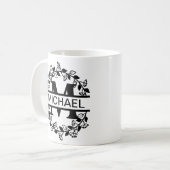 Mug Moderne Monogramme surdimensionné Initiale & Nom (Devant gauche)
