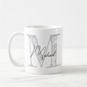 Mug Moderne Monogramme surdimensionné Initiale & Nom C (Gauche)