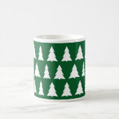 Mug Moderne motif d'arbre de Noël vert blanc (Centre)