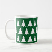 Mug Moderne motif d'arbre de Noël vert blanc (Gauche)