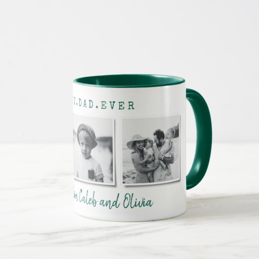 Mug Moderne multi photo meilleur papa fête des pères c (Devant droit)
