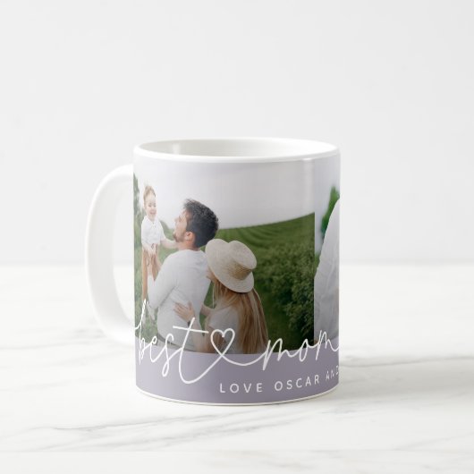 Mug Moderne multi photo meilleure maman jamais mignonn (Devant gauche)