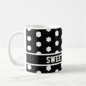 Mug moderne noir et blanc rétro floral (Gauche)