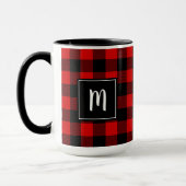 Mug Moderne noir rouge personnalisé de plaid de (Gauche)