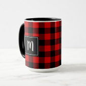 Mug Moderne noir rouge personnalisé de plaid de (Devant gauche)