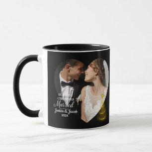 Mug Moderne Notre Premier Noël Marié Photo du Cœur