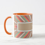 Mug Moderne Orange & Beige Motif Aztec Personnaliser (Gauche)