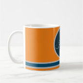 Mug Moderne orange gris bleu Monogramme Élégant (Gauche)