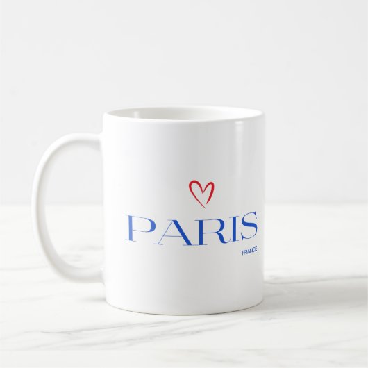 Mug Moderne Paris France Texte Unique Design (Gauche)
