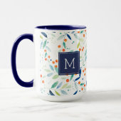 Mug Moderne Pastel Aquarelles Feuilles & Berries Motif (Gauche)