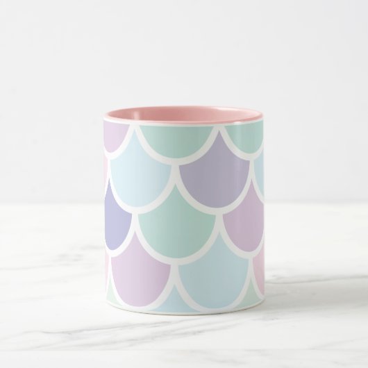 Mug Moderne Pastel Jolie Sirène Motif Nom (Centre)