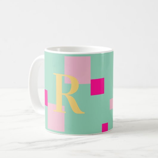 Mug Moderne Pastel Monogram (Devant gauche)