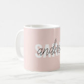 Mug Moderne Pastel Rose Beauté Personnalisée Vous Nom (Devant gauche)