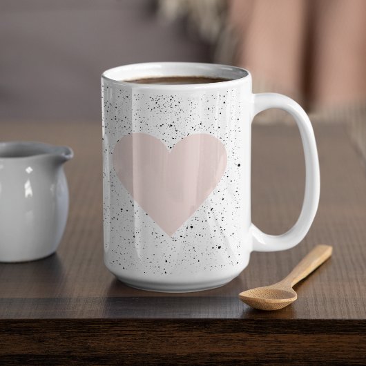 Mug Moderne Pastel Rose & Coeur Beau Cadeau