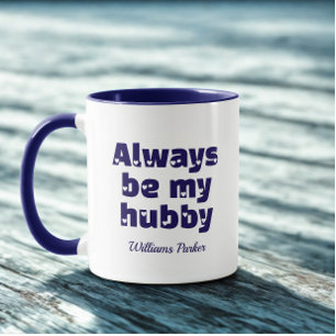 Mug Moderne personnalisé Sois mon mari Amour blanc