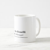 Mug Moderne Professionnel Simple Nom Titre Noir & Blan (Devant droit)
