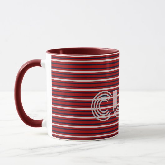 Mug Moderne rayé avec monogramme (Gauche)