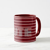 Mug Moderne rayé avec monogramme (Devant droit)