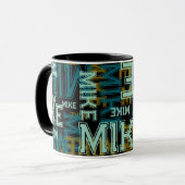Mug Moderne Répéter Votre Nom Typographie (Devant gauche)