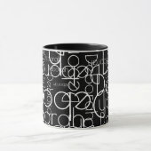 Mug Moderne Retro Thin Font Typographie b&w (Centre)