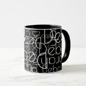 Mug Moderne Retro Thin Font Typographie b&w (Devant droit)