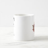 Mug Moderne Rose Boho Féminin Floral Initiale F (Centre)