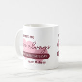 Mug Moderne rose doux amour toujours Saint-Valentin (Devant gauche)