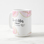 Mug Moderne rose et or M. et Mme (Devant gauche)