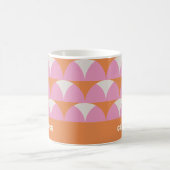 Mug Moderne rose orange géométrique rétro personnalisé (Centre)